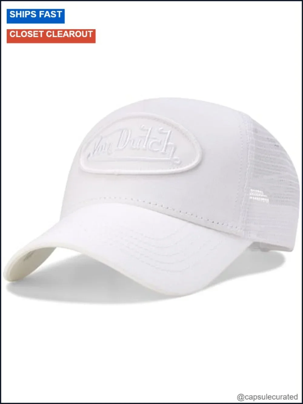 Von Dutch Style Unisex Trucker Hat with Mesh Back and Snapback Closure